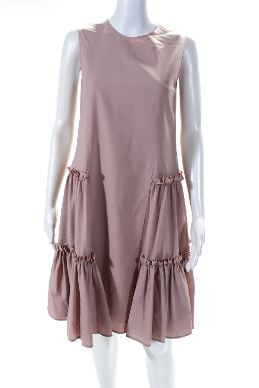 Referral Discount Adeam Womens Ruched Dress Mauve Pink