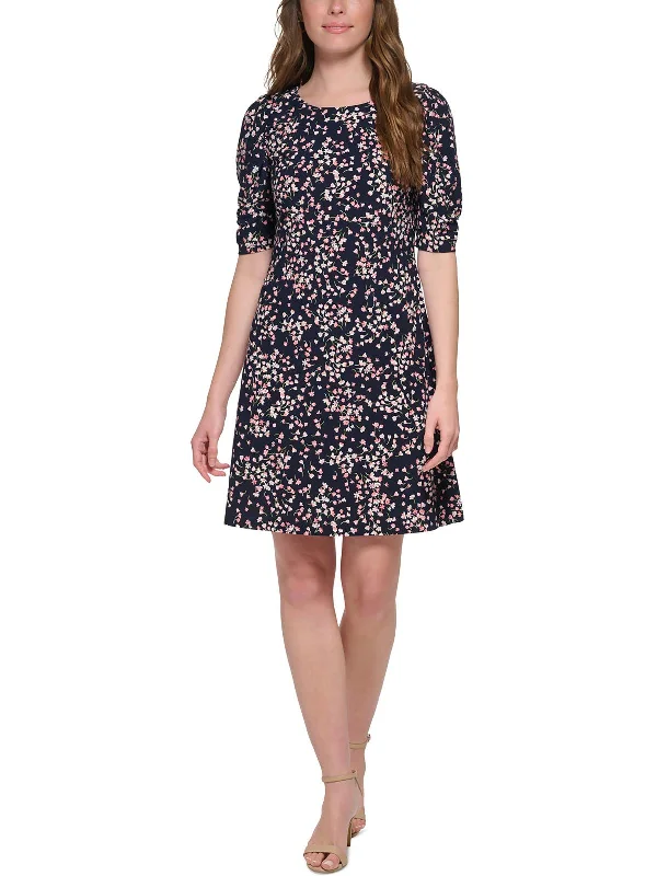 Bonus Savings Womens Mini Floral Print Shift Dress