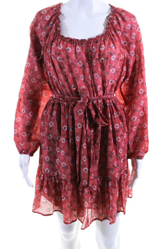 Big Savings Xirena Womens Jia Floral Off Shoulder Mini A Line Dress Coral Blush