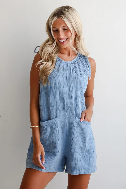 Weekend Special FINAL SALE - Essential Aspect Denim Linen Romper