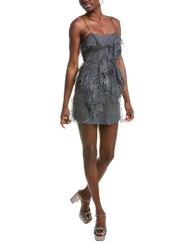 Mega Sale Alberta Ferretti Glitter Mesh Mini Dress