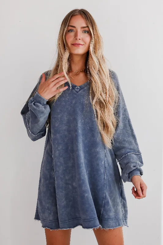 Savings Galore Modern Concept Denim Knit Mini Dress