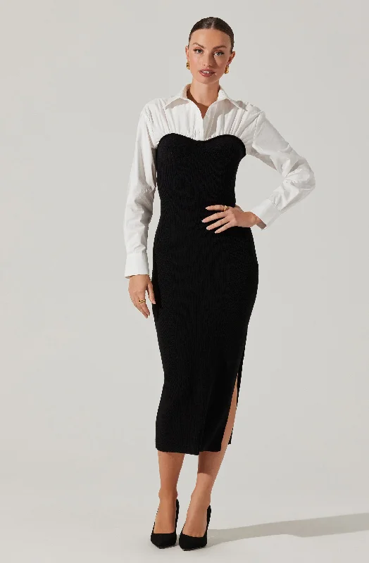 Midnight Madness Allyn Contrast Midi Sweater Dress