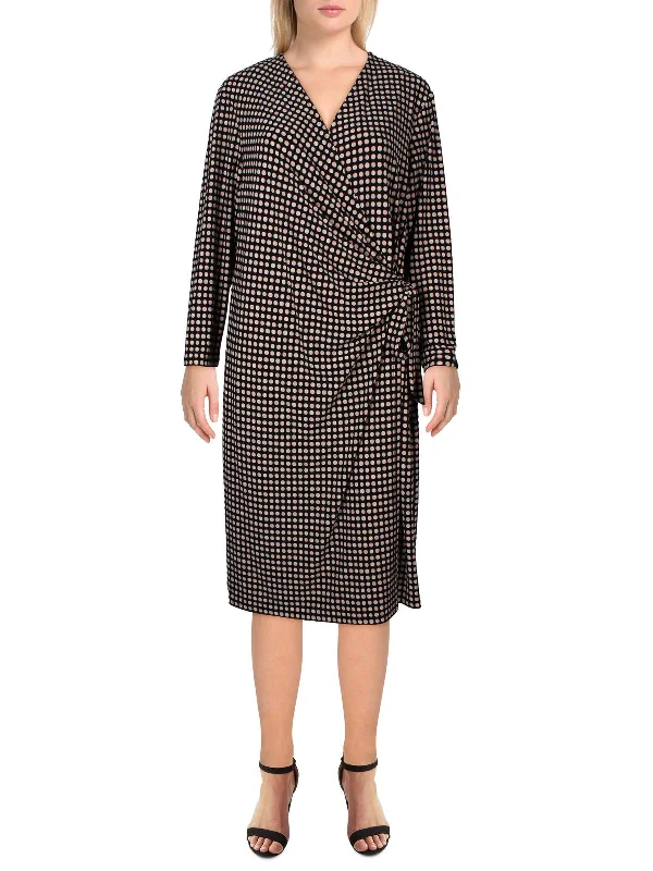 Fantastic Deals Womens Printed Midi Wrap Dress