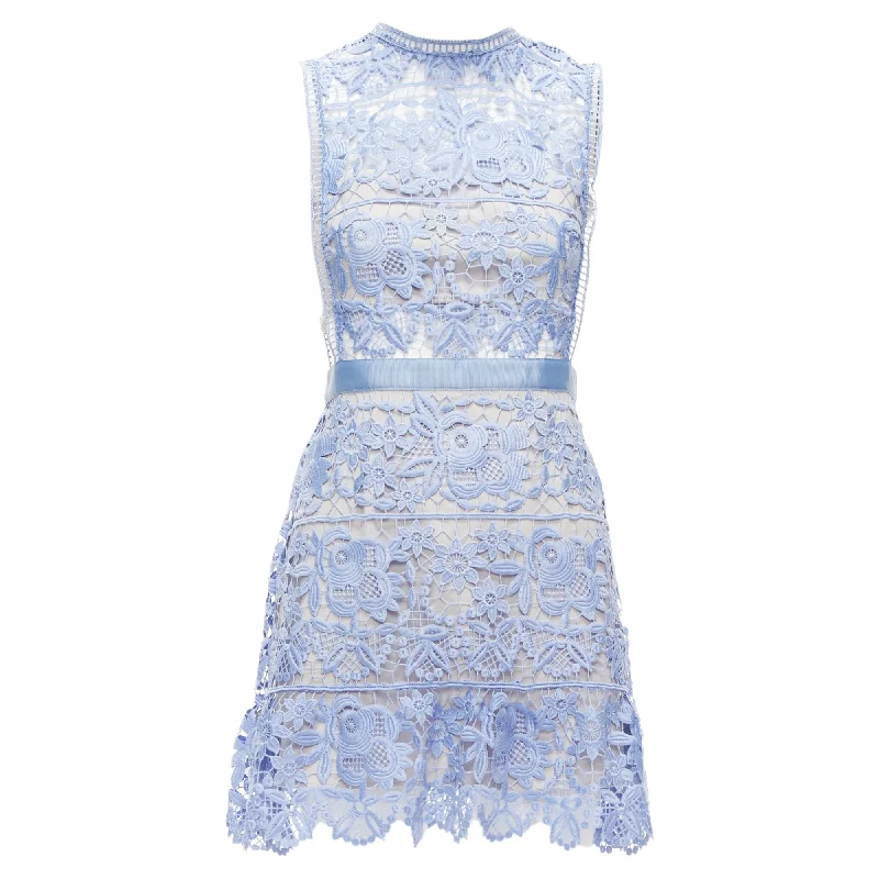 Act Now Self Portrait Guipure Lace Overlay Bandeau Cut Out Dress