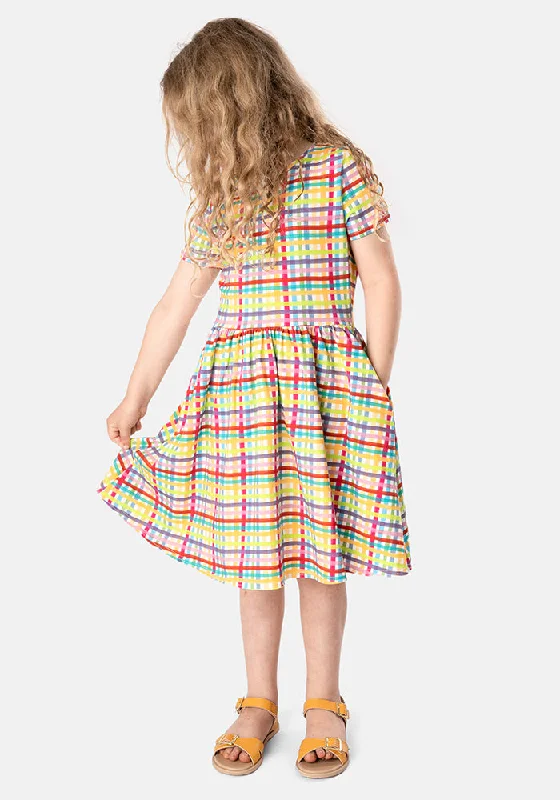 Shop and Save Children's Summer Check Print Dress (Audrey)