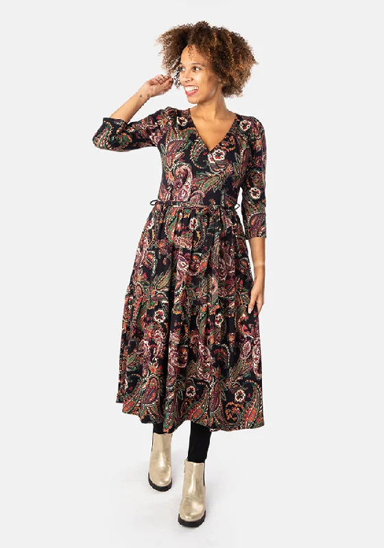 Today’s Deal Sena Paisley Print Tiered Hem Cotton Midi Dress