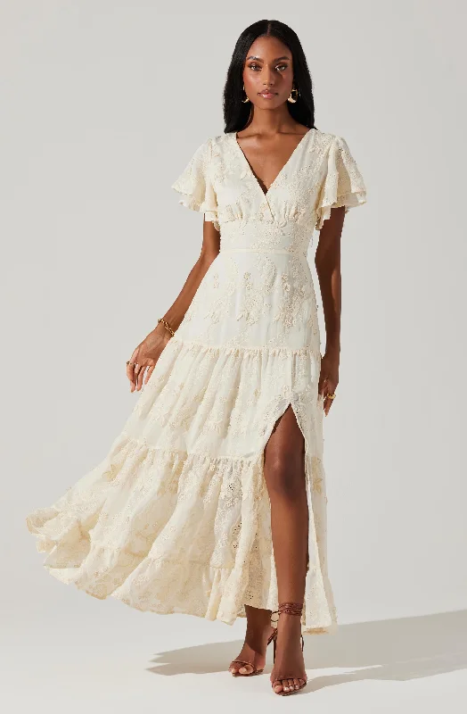 Seasonal Clearance Junia Embroidered Tiered Maxi Dress