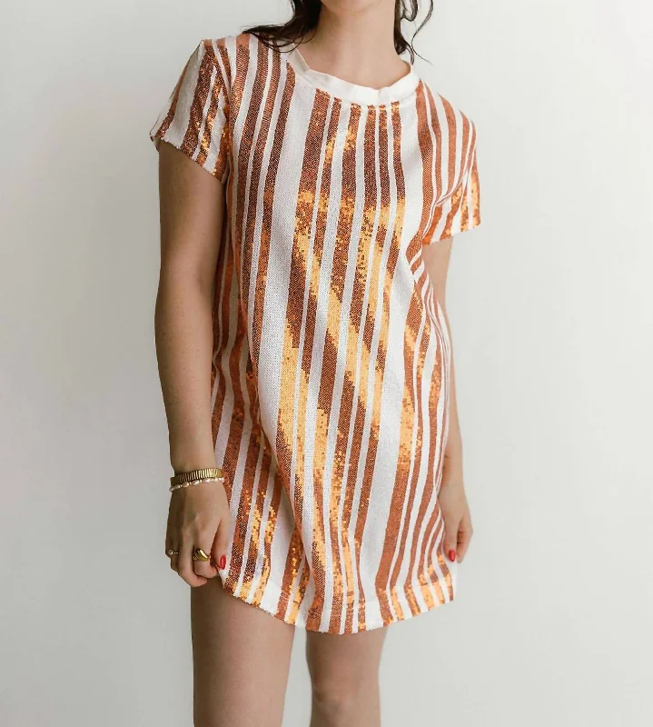 Discount Deals Julia Dress In Orange/white
