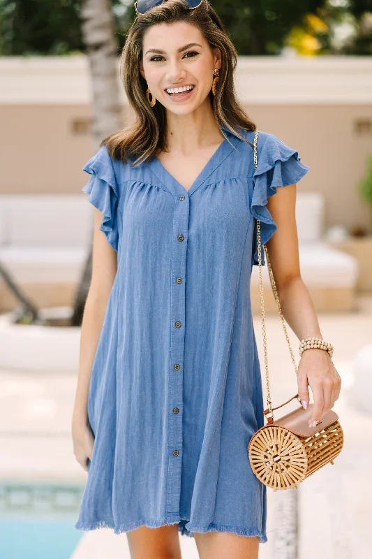 Don't Miss Easy Day Ahead Ocean Blue Dress