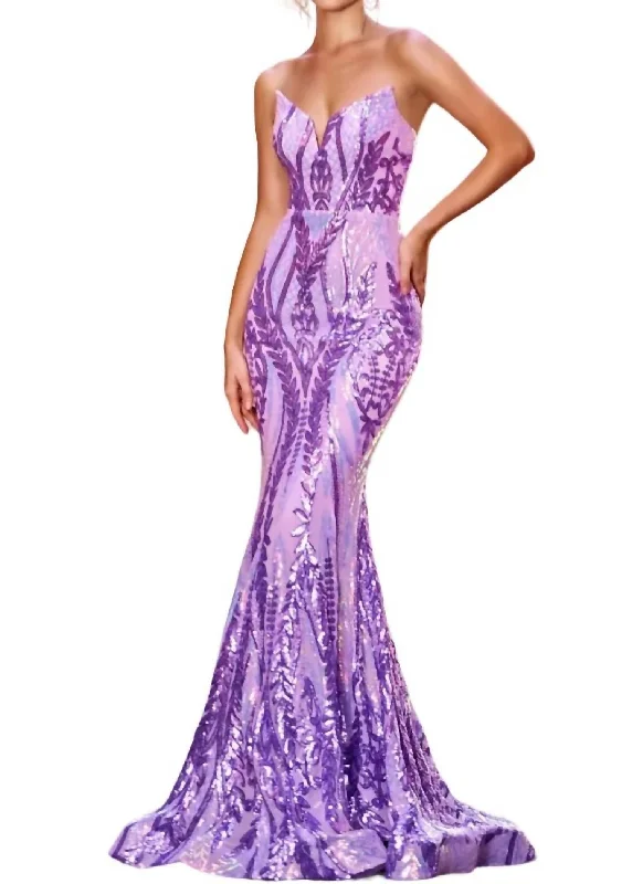 Early Access Mermaid Sweetheart Maxi Dress In Lilac