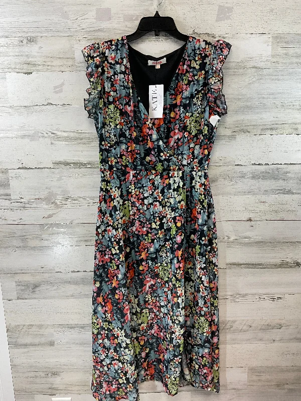 Midnight Madness Dress Casual Maxi By MAZIK In Black & Blue, Size: L